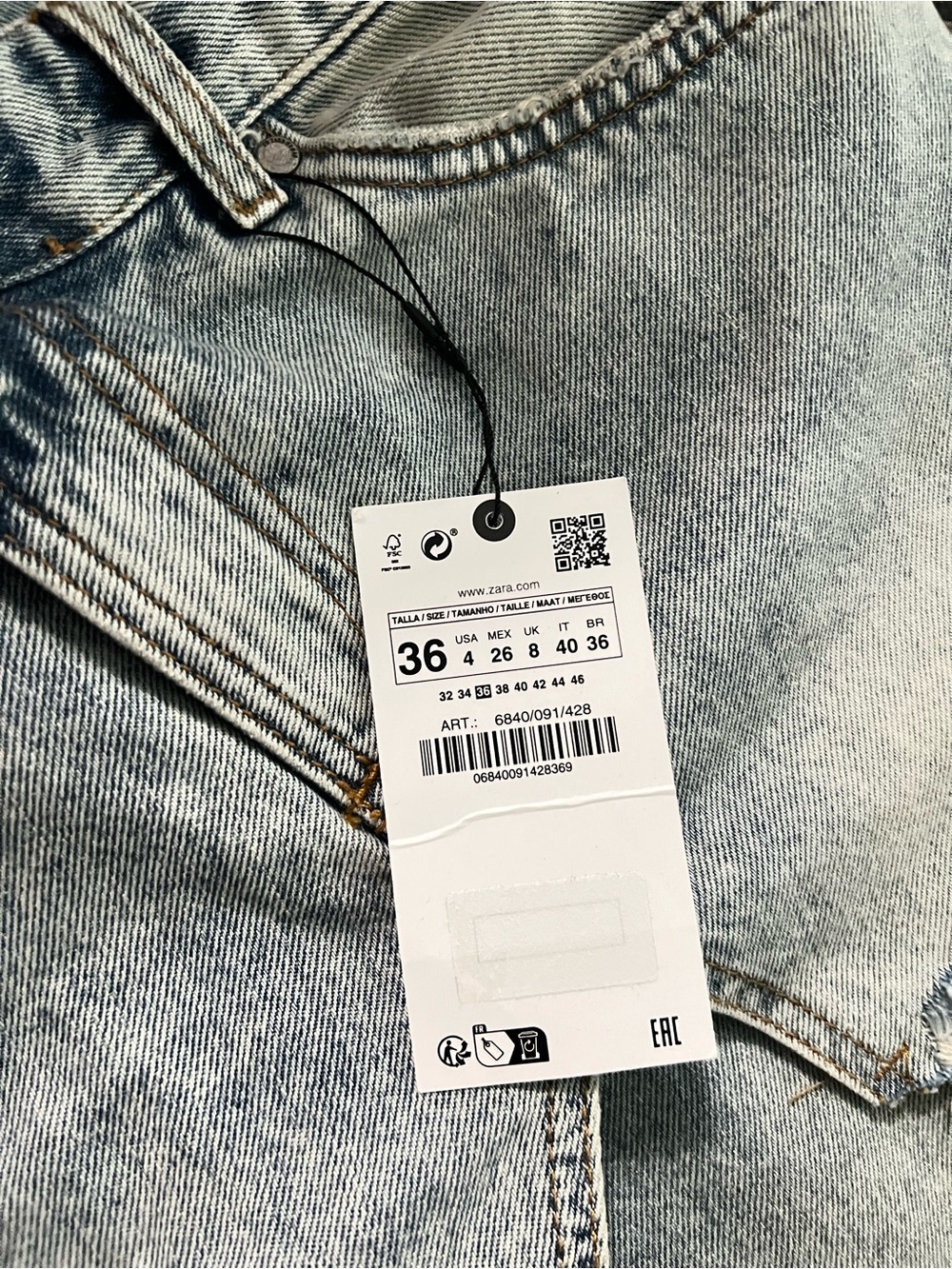 Zara Light Blue Distressed Boyfriend Jeans with Asymmetric Hem - Picture 3 of 7